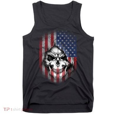 Cool American Flag Skull Graphic Tank Top