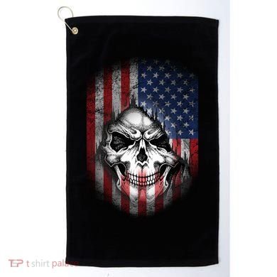 Cool American Flag Skull Graphic Golf Towel