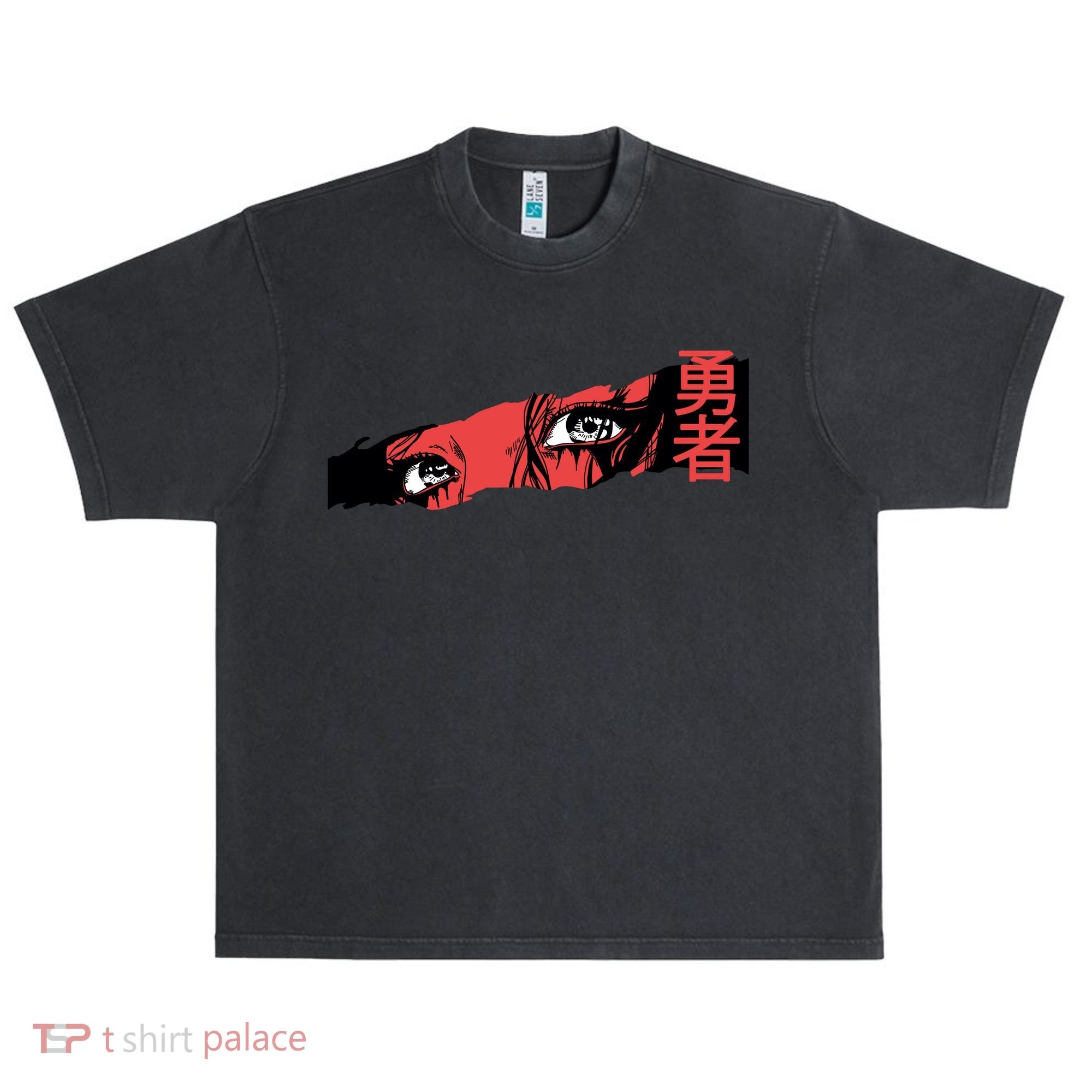 Cool Anime Style Eyes Urban Oversized Heavyweight T-Shirt