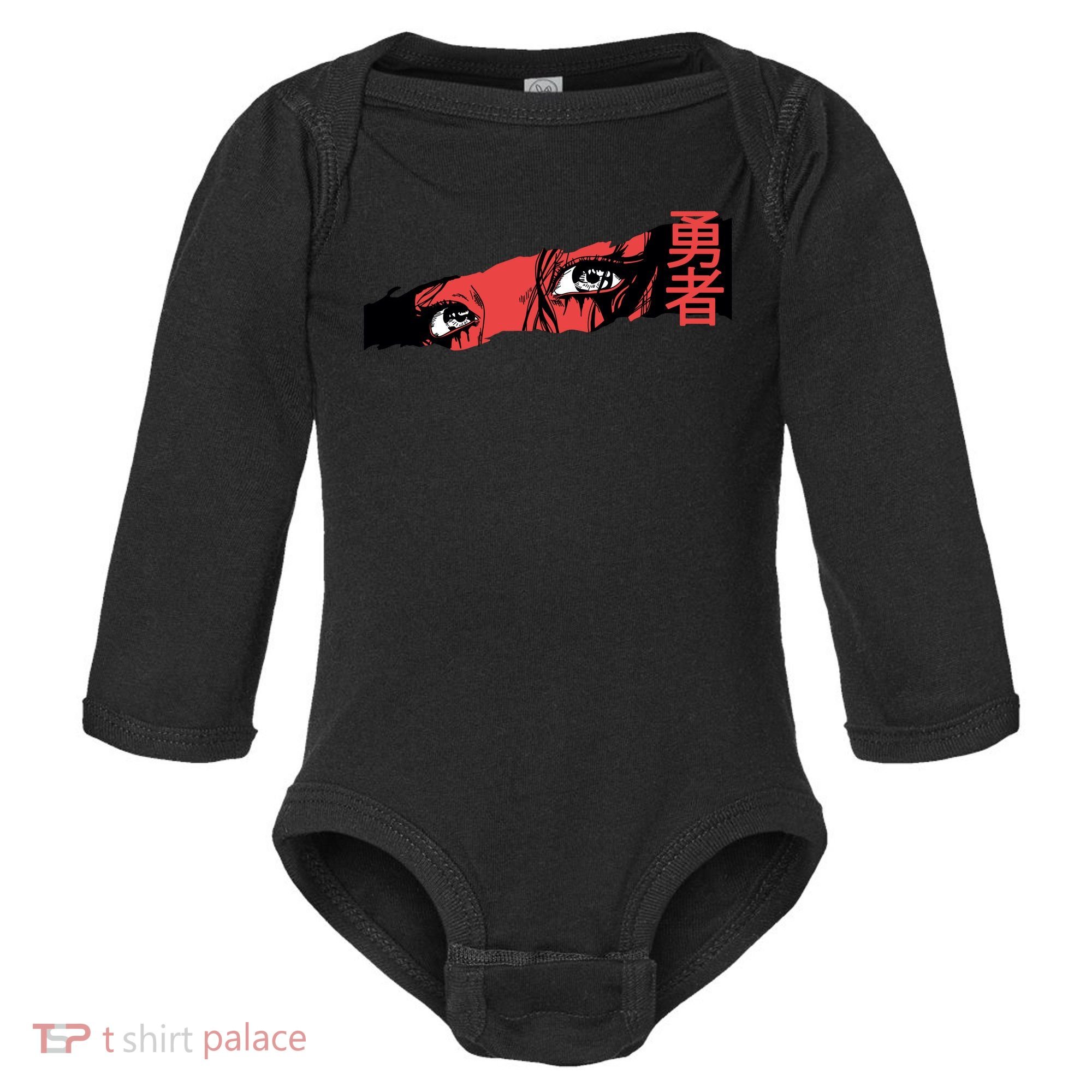 Cool Anime Style Eyes Baby Long Sleeve Bodysuit
