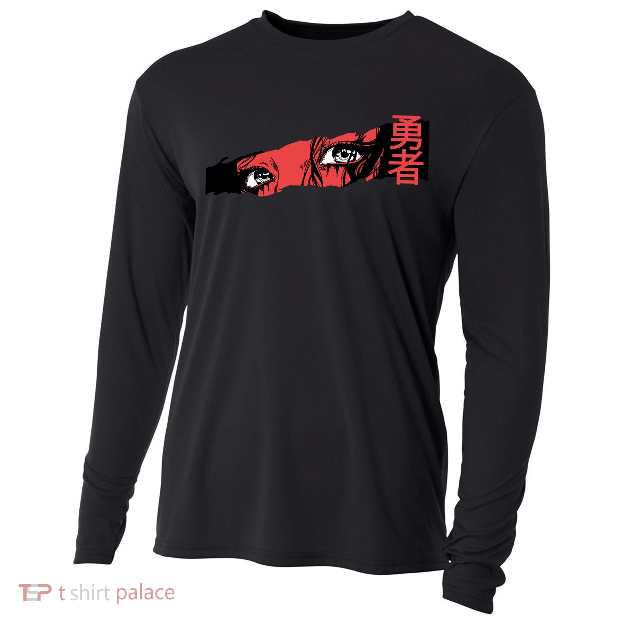 Cool Anime Style Eyes Cooling Performance Long Sleeve Crew