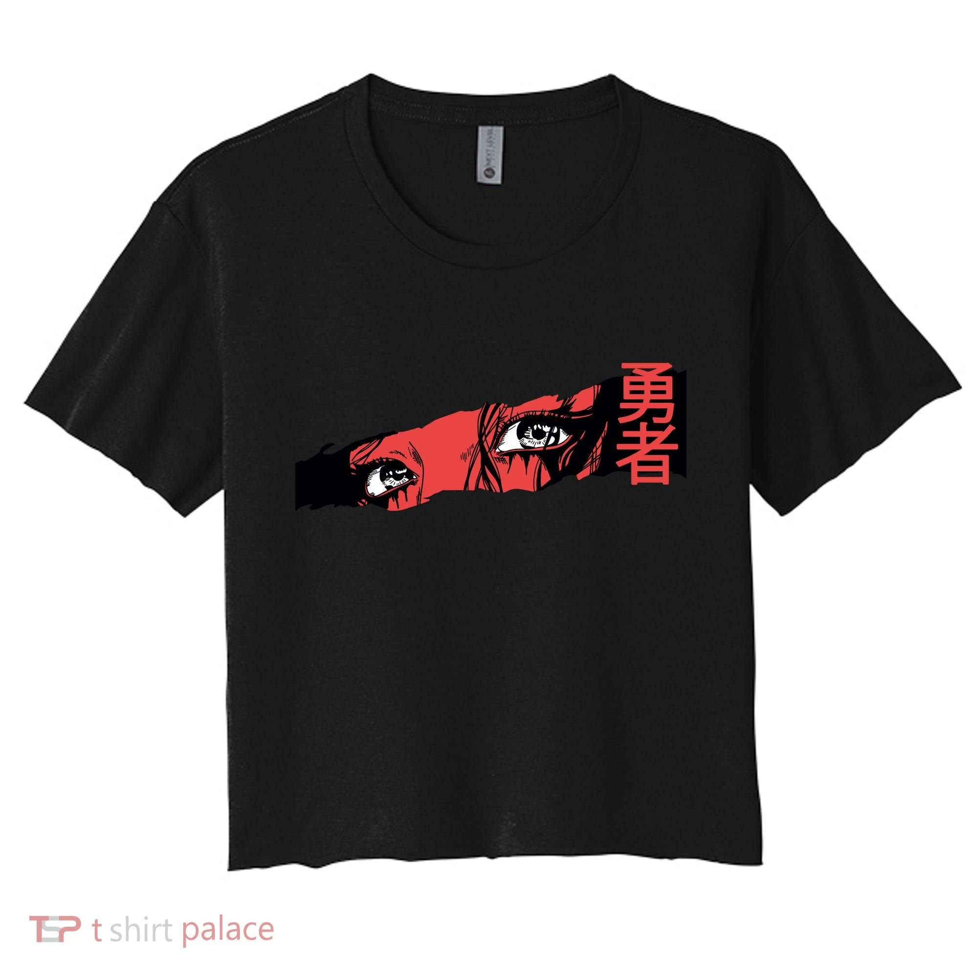 Cool Anime Style Eyes Women's Crop Top Tee