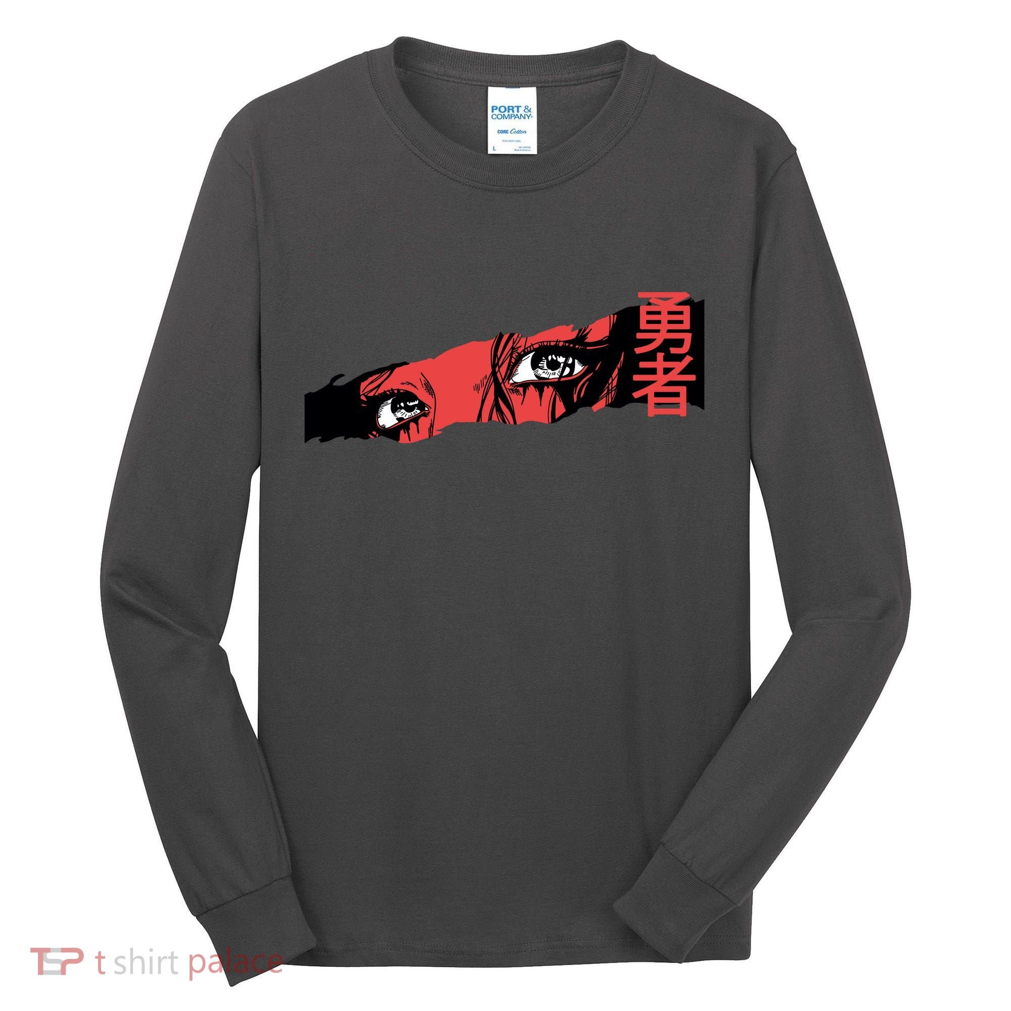 Cool Anime Style Eyes Tall Long Sleeve Shirt