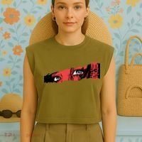 Cool Anime Style Eyes Garment-Dyed Women's Muscle Tee thumb 4