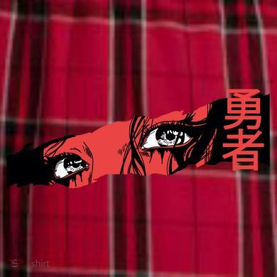 Cool Anime Style Eyes Men's Flannel Plaid Pajama Pants
