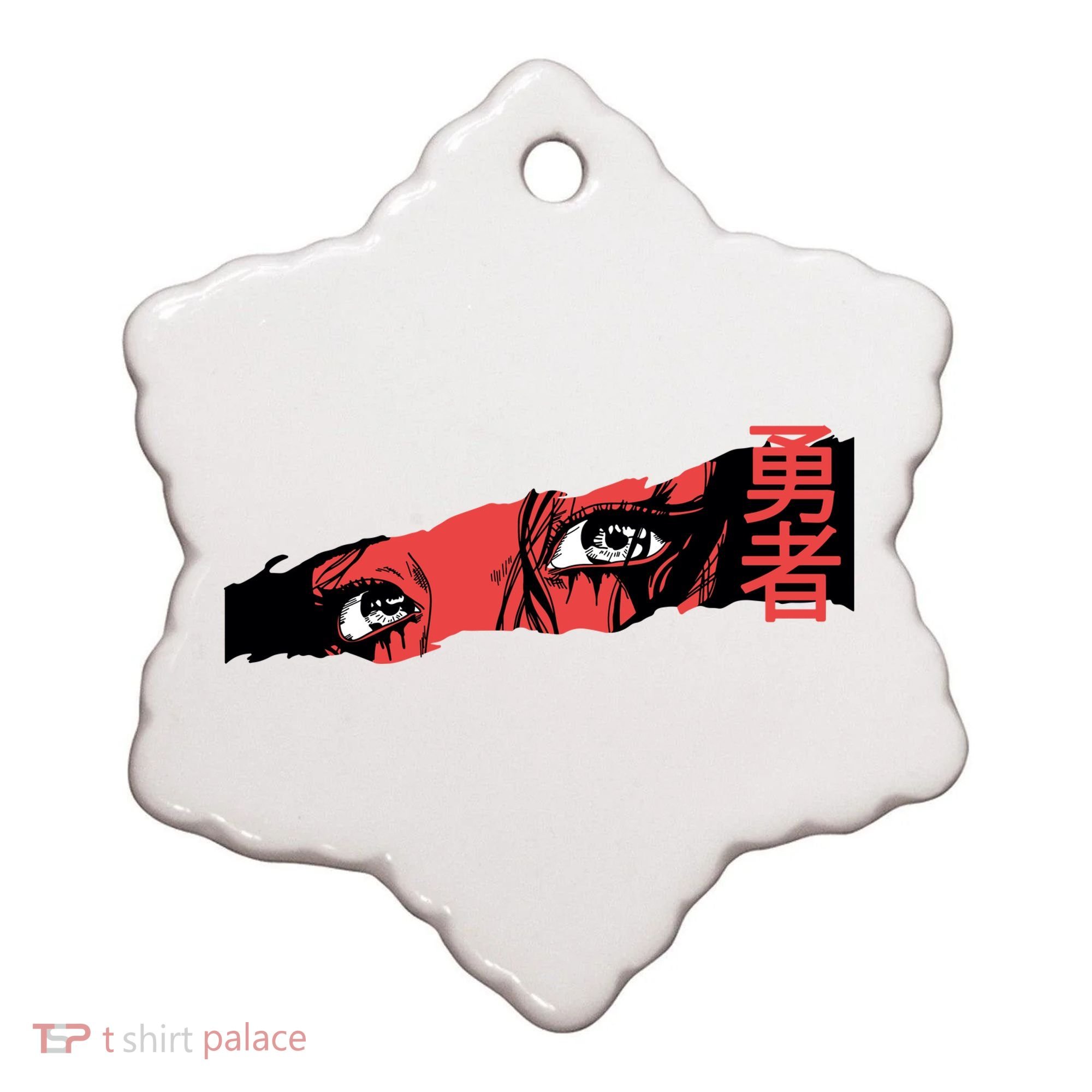 Cool Anime Style Eyes Ceramic Ornament