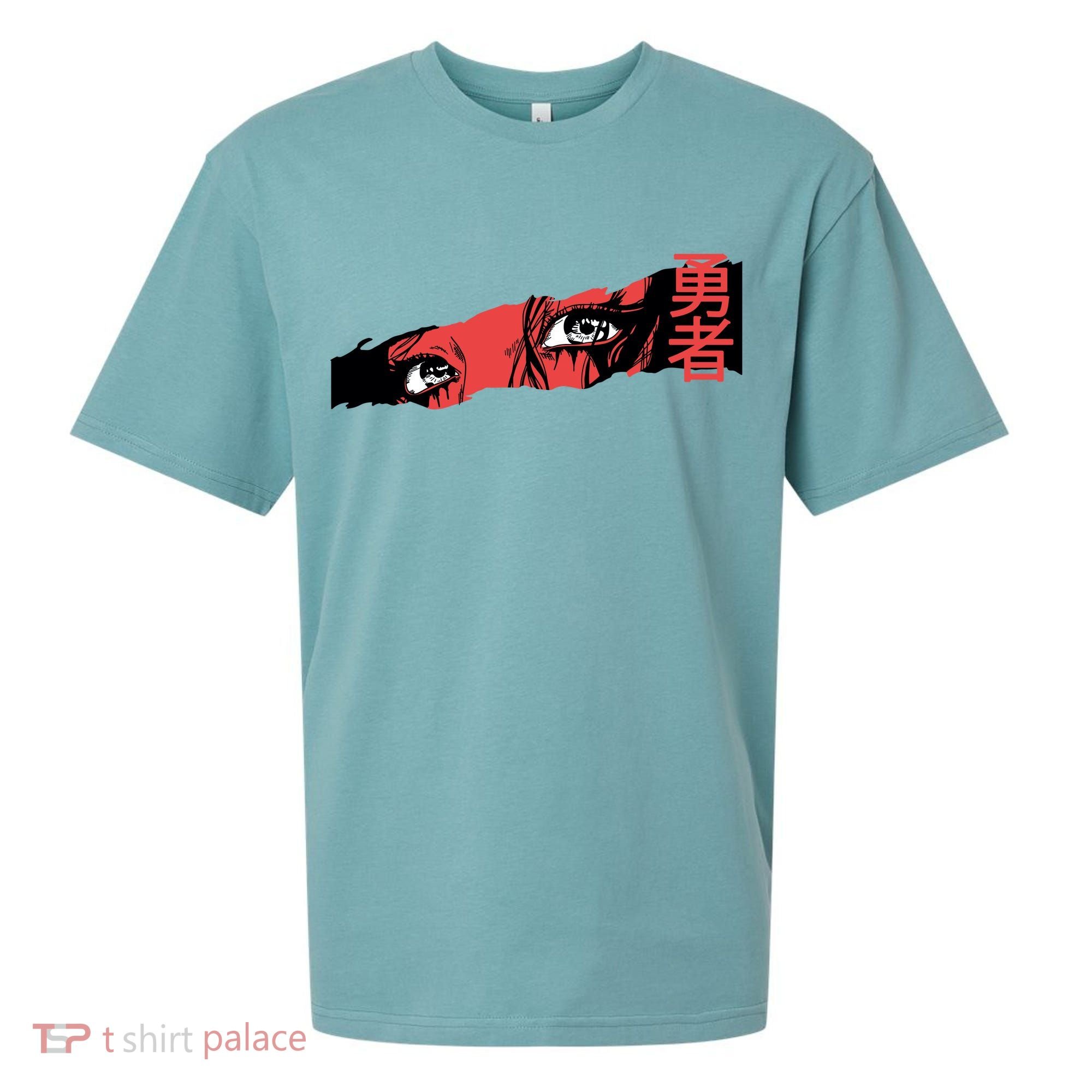 Cool Anime Style Eyes Sueded Cloud Jersey T-Shirt
