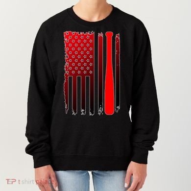 Cool Baseball Bat American Flag USA Women's Sweatshirt