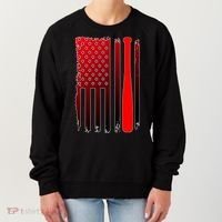 Cool Baseball Bat American Flag USA Women's Sweatshirt thumb 0
