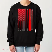 Cool Baseball Bat American Flag USA Women's Sweatshirt thumb 0