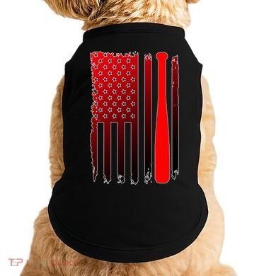 Cool Baseball Bat American Flag USA Doggie Tank