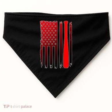 Cool Baseball Bat American Flag USA USA-Made Doggie Bandana