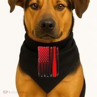 Cool Baseball Bat American Flag USA USA-Made Doggie Bandana thumb 1
