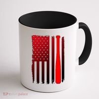 Cool Baseball Bat American Flag USA Coffee Mug thumb 1
