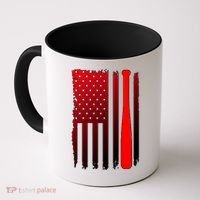 Cool Baseball Bat American Flag USA Coffee Mug thumb 0