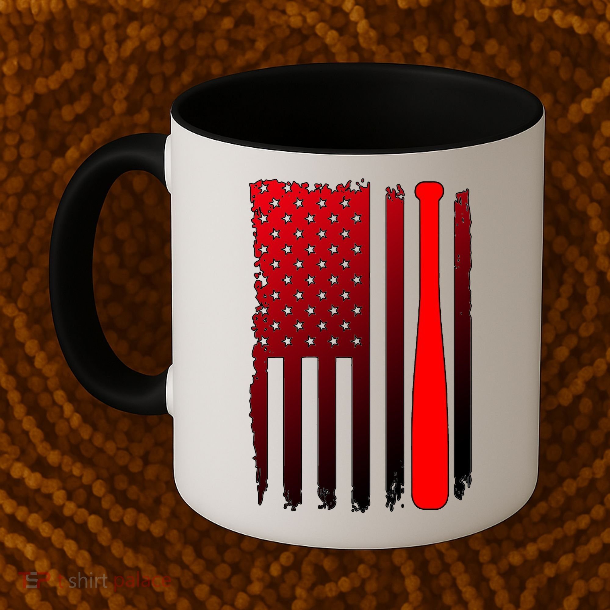 Cool Baseball Bat American Flag USA Coffee Mug