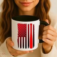 Cool Baseball Bat American Flag USA Coffee Mug thumb 3
