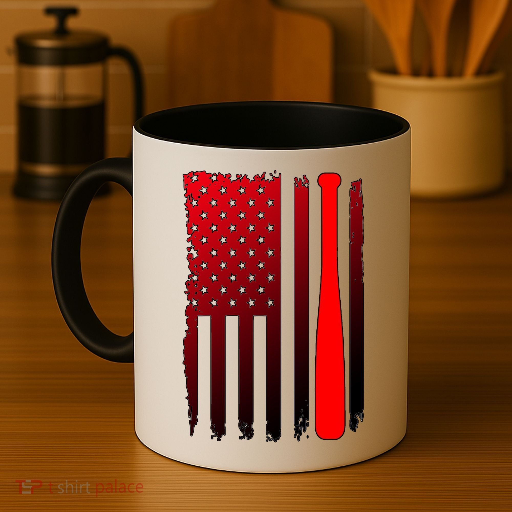 Cool Baseball Bat American Flag USA Coffee Mug