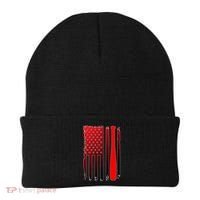 Cool Baseball Bat American Flag USA Beanie thumb 0