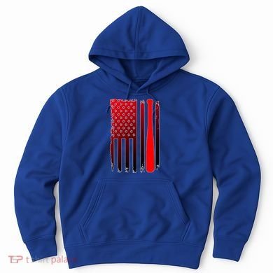 Cool Baseball Bat American Flag USA Hoodie