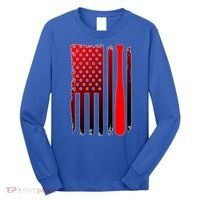 Cool Baseball Bat American Flag USA Long Sleeve Shirt thumb 0