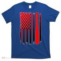 Cool Baseball Bat American Flag USA T-Shirt thumb 0