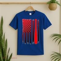 Cool Baseball Bat American Flag USA T-Shirt thumb 2