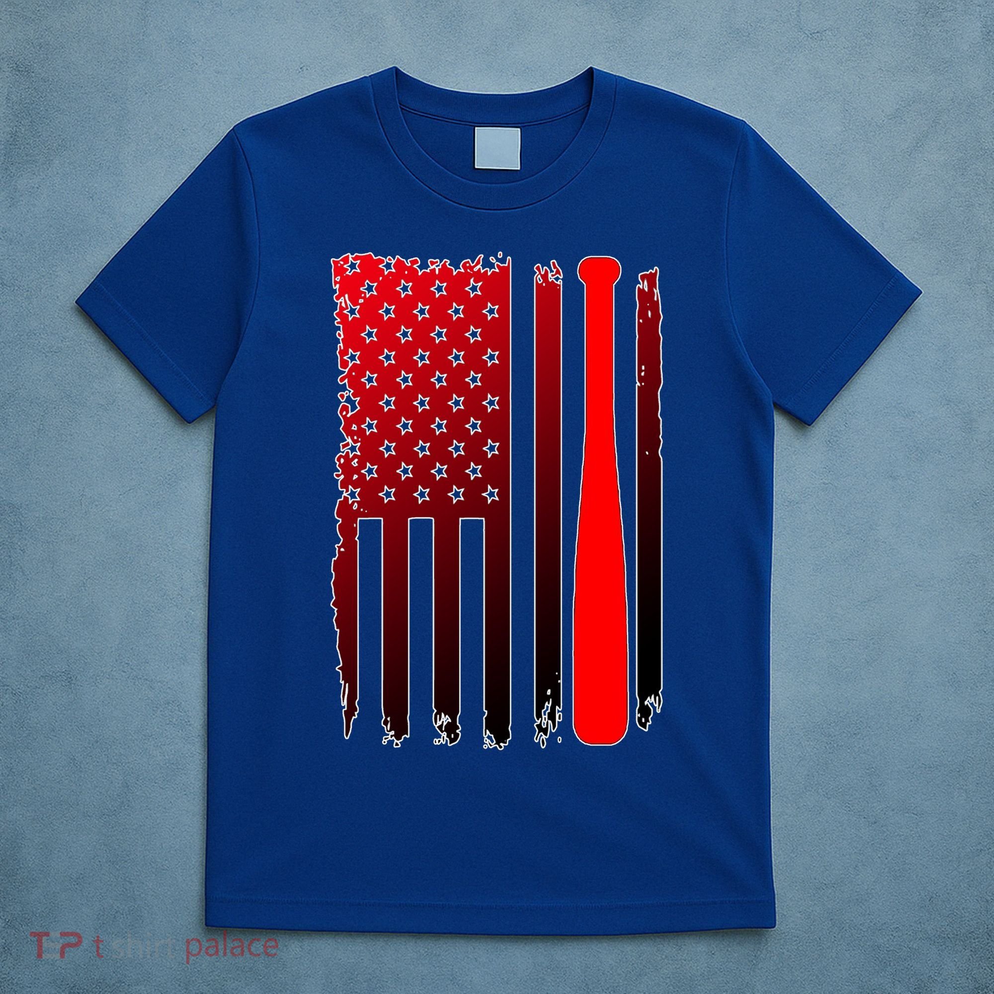 Cool Baseball Bat American Flag USA T-Shirt