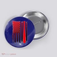 Cool Baseball Bat American Flag USA Button thumb 0