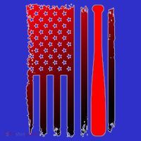 Cool Baseball Bat American Flag USA Button thumb 1