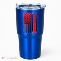Cool Baseball Bat American Flag USA Tumbler thumb 0