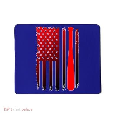 Cool Baseball Bat American Flag USA Mousepad