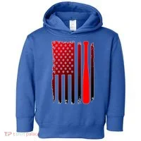 Cool Baseball Bat American Flag USA Toddler Hoodie thumb 0