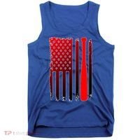 Cool Baseball Bat American Flag USA Tank Top thumb 0