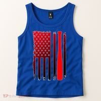 Cool Baseball Bat American Flag USA Tank Top thumb 2
