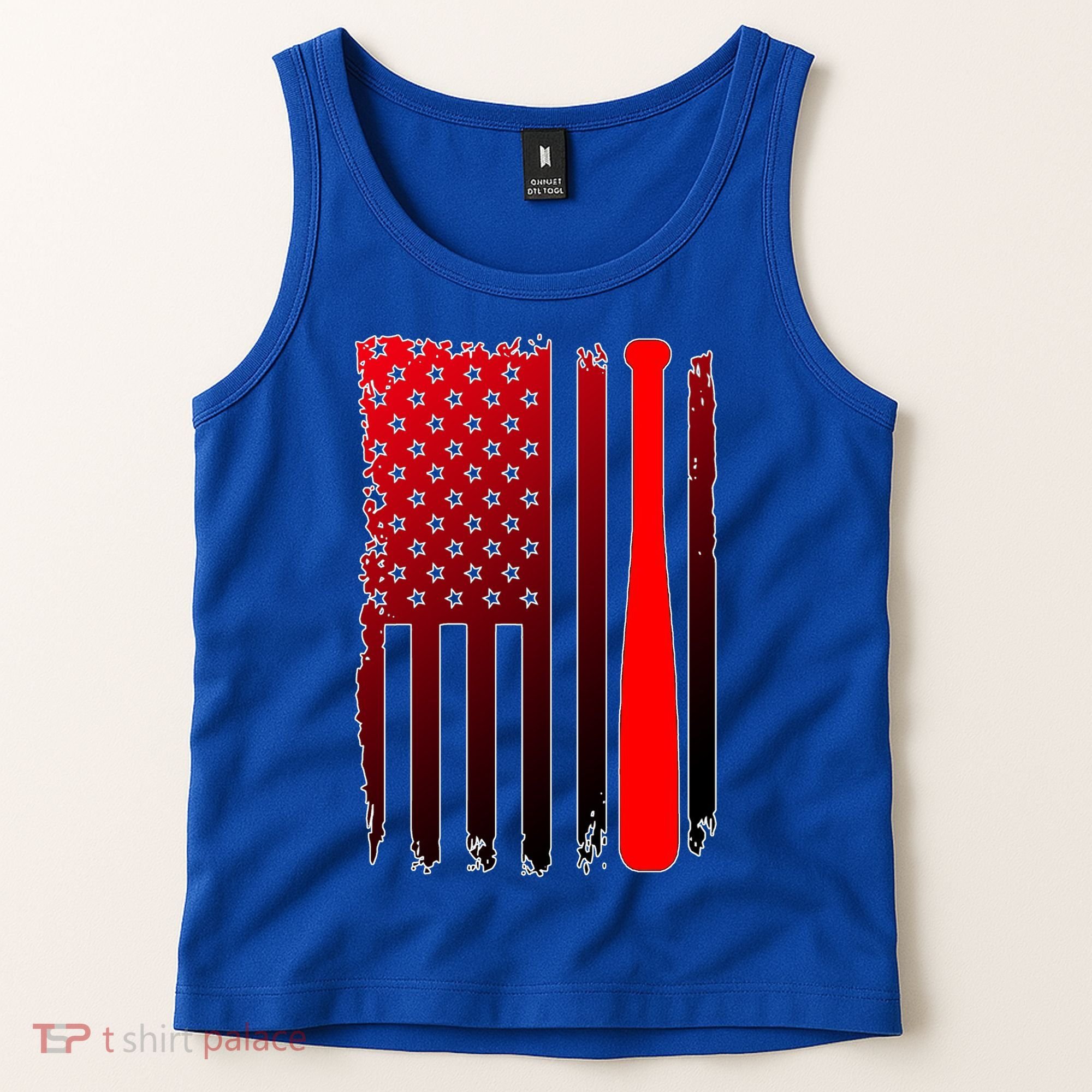 Cool Baseball Bat American Flag USA Tank Top