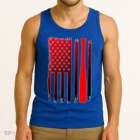 Cool Baseball Bat American Flag USA Tank Top thumb 3