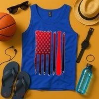 Cool Baseball Bat American Flag USA Tank Top thumb 4