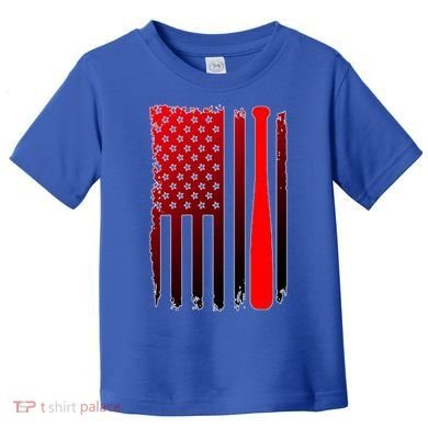 Cool Baseball Bat American Flag USA Toddler T-Shirt