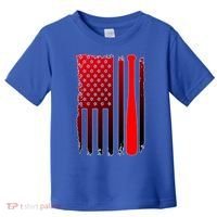 Cool Baseball Bat American Flag USA Toddler T-Shirt thumb 0