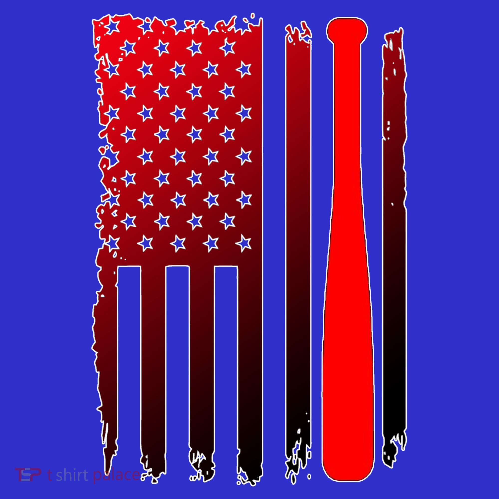 Cool Baseball Bat American Flag USA Women's T-Shirt