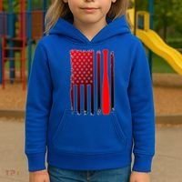 Cool Baseball Bat American Flag USA Kids Hoodie thumb 3