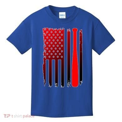 Cool Baseball Bat American Flag USA Kids T-Shirt