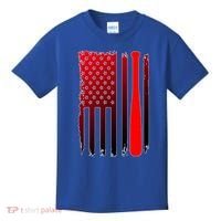 Cool Baseball Bat American Flag USA Kids T-Shirt thumb 0
