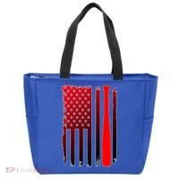 Cool Baseball Bat American Flag USA Tote Bag thumb 0