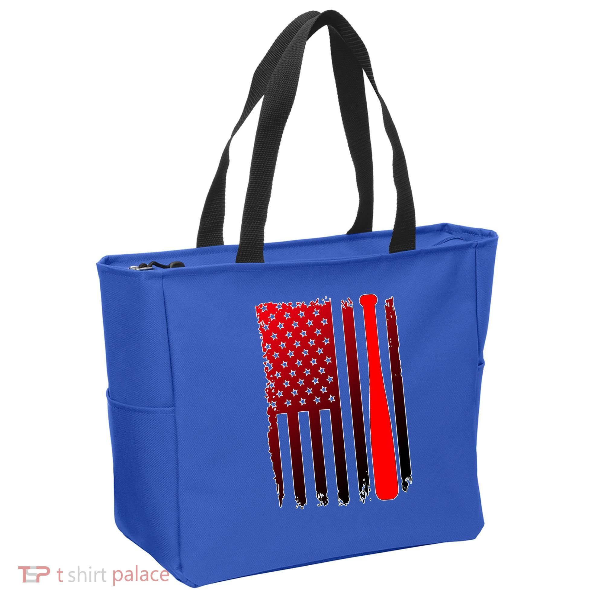 Cool Baseball Bat American Flag USA Tote Bag