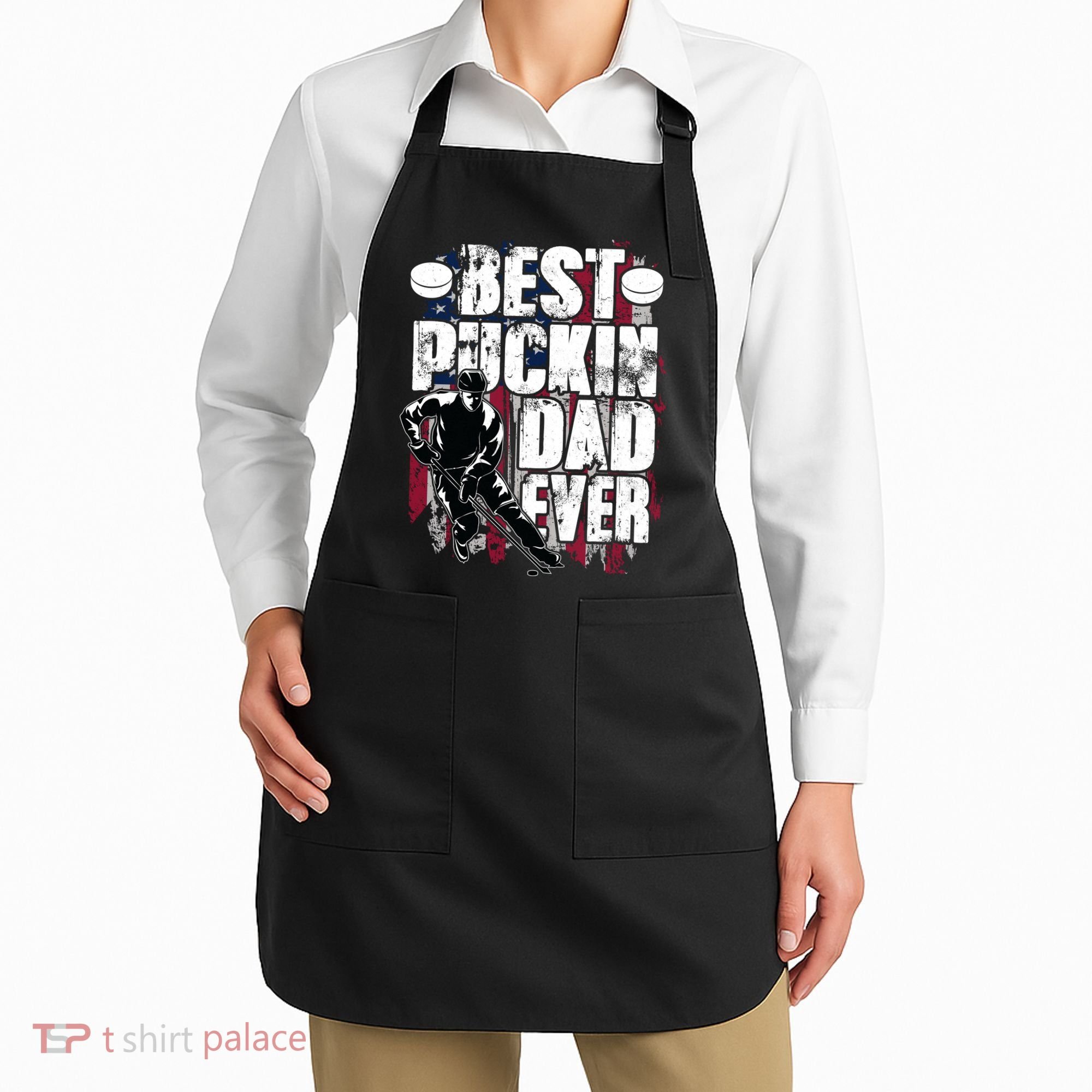 Cool Best Puckin Dad Ever Hockey Dad Apron