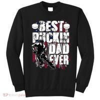 Cool Best Puckin Dad Ever Hockey Dad Sweatshirt thumb 0