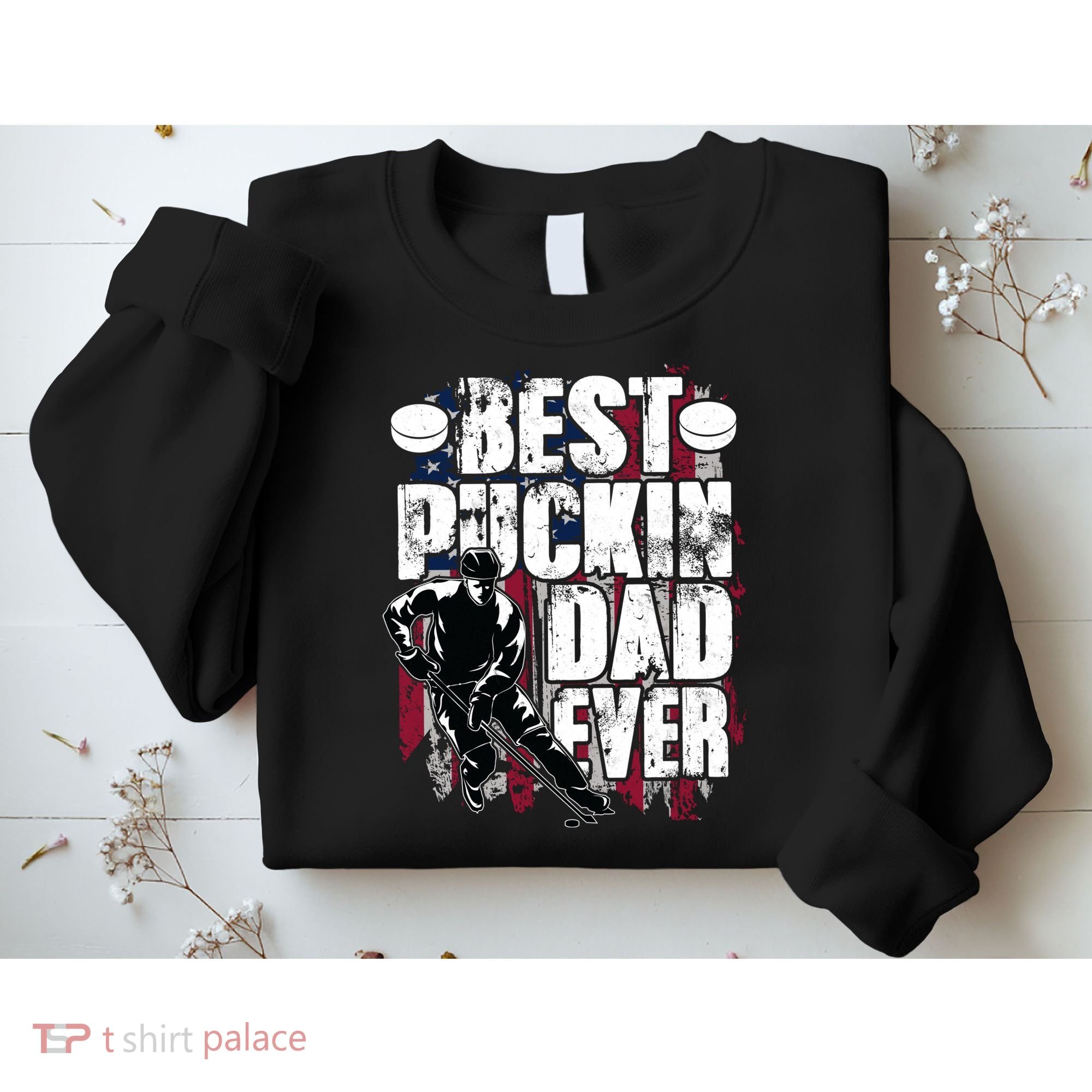 Cool Best Puckin Dad Ever Hockey Dad Sweatshirt