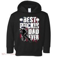 Cool Best Puckin Dad Ever Hockey Dad Toddler Hoodie thumb 0